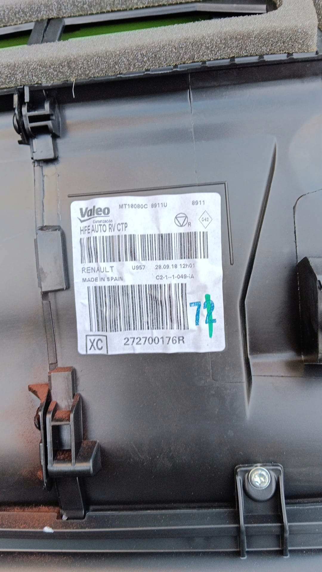 heater heating RENAULT KADJAR 272700176R