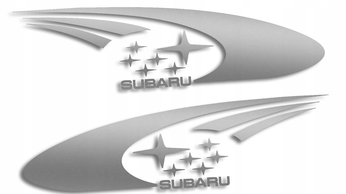 

Naklejki Subaru Rally lewa i prawa srebrne