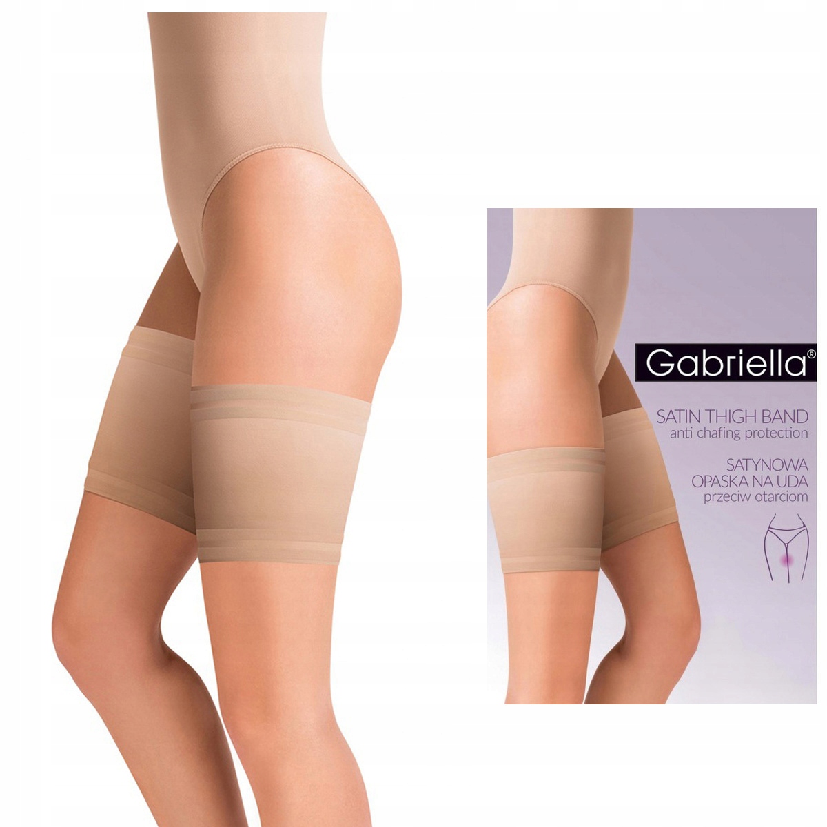 

Opaska na uda satynowa Gabriella Beige 7/8
