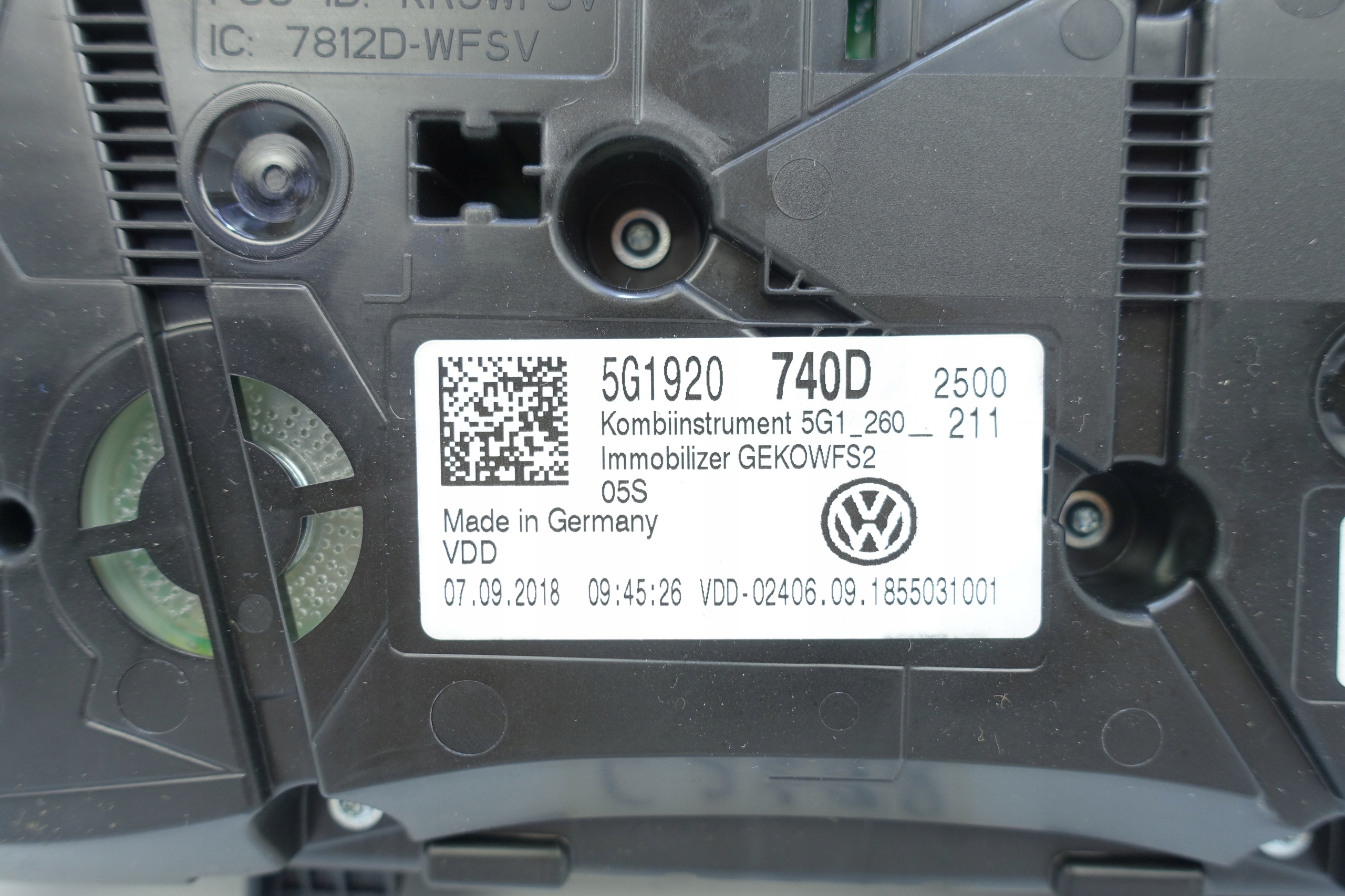 dials dials VW GOLF VII 7 5G 25666KM 5G1920740D