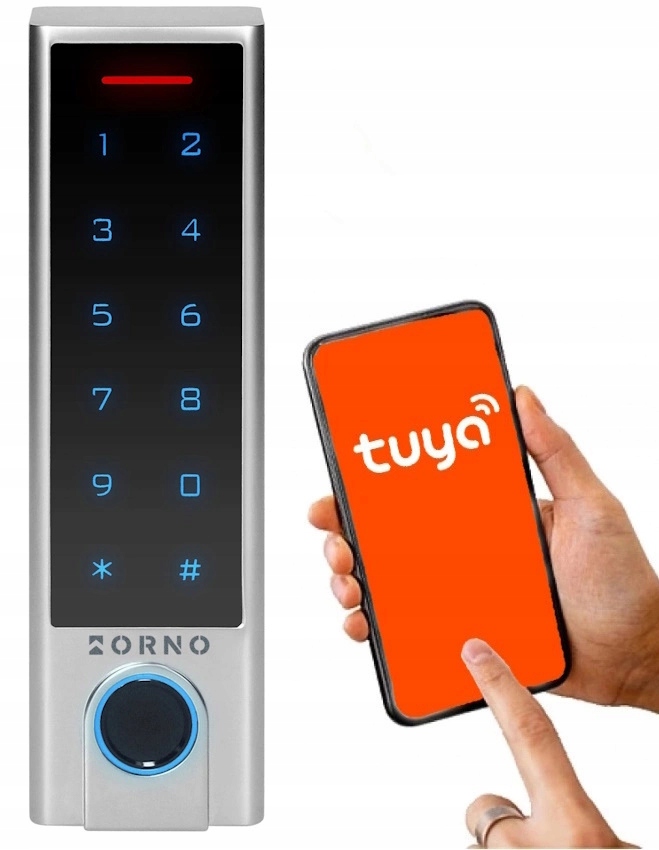 Kódový zámok na dvere WiFi s kódom Rfid odtlačok prsta Tuya Orno