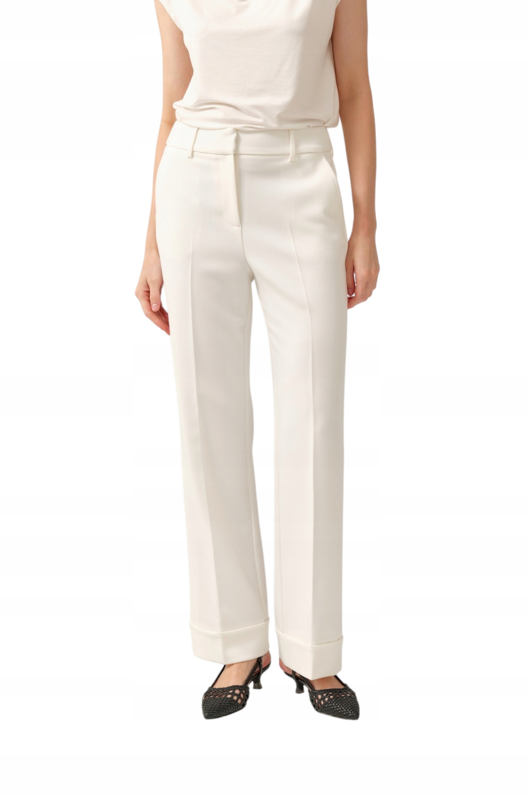 Elegantní Dámské Bílé Módní Stylové Dámské Kalhoty Jednoduché Feria 40