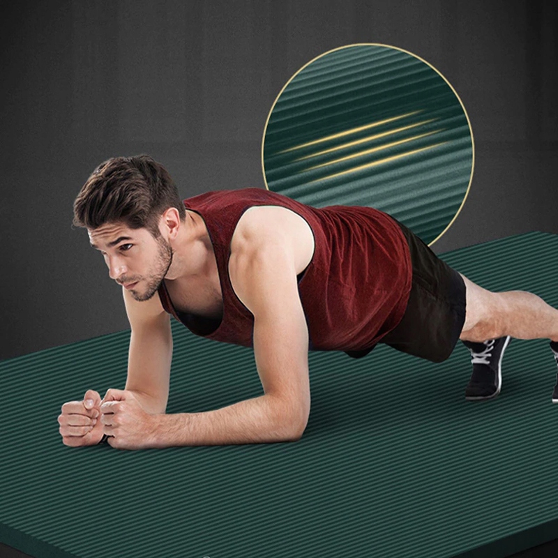 DUŻA MATA DO ĆWICZEŃ ANTYPOŚLIZGOWA FITNESS YOGA GRUBA 1,5CM CZARNA MSPORT Grubość 1.5 cm