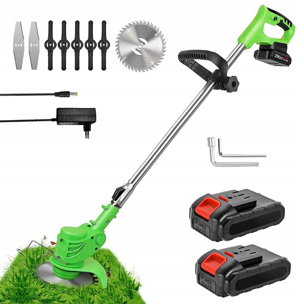 Elektryczna Podkaszarka Akumulatorowa Ogrodowa Wykaszarka Do Trawy 2XAKU
