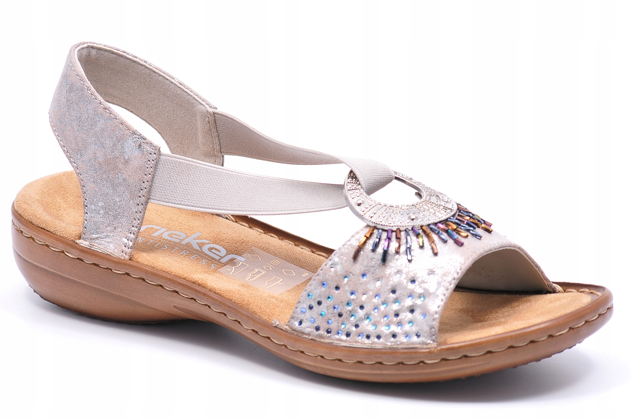 Sandály Rieker 60880-90 metalické, Velikost 39
