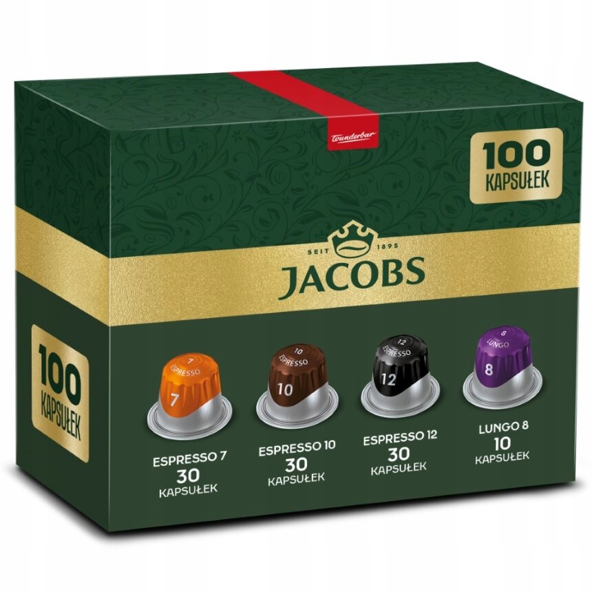 Kapsułki do Nespresso(r)* Jacobs espresso, lungo zestaw 100 kaw 9+1 Gratis!