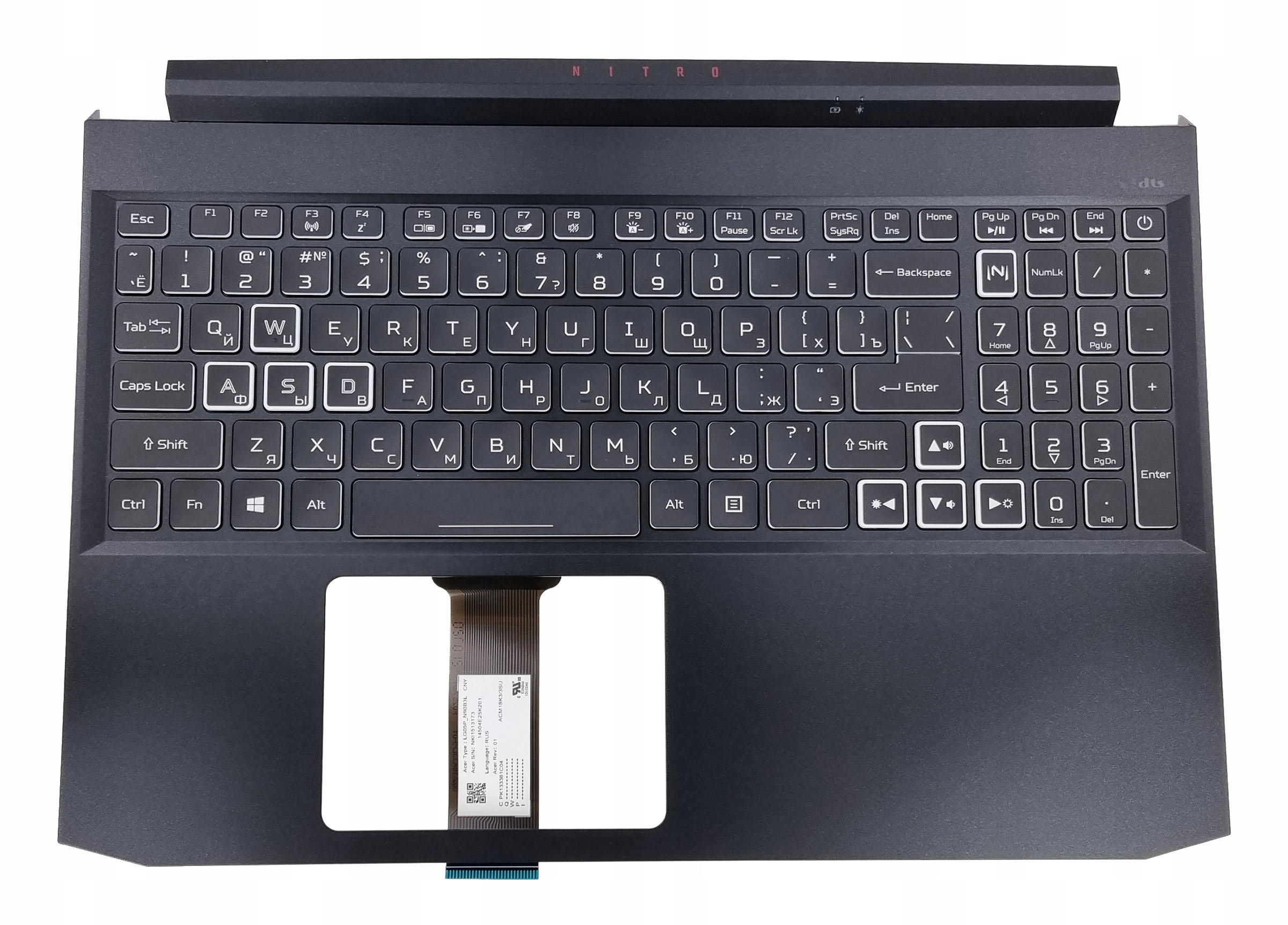 Nová Krytka Klávesnice Acer Nitro 5 AN515-55 GTX1660 RTX2060 Ruská