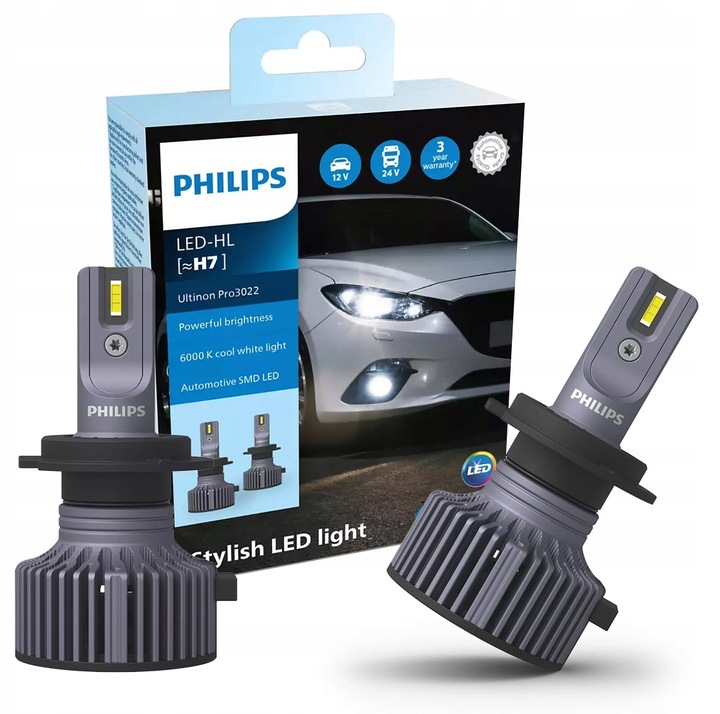 Philips H7 Led Ultinon PRO3022 6000K 12V 24V 2 Kusy 11972U3022X2 Žiarovky