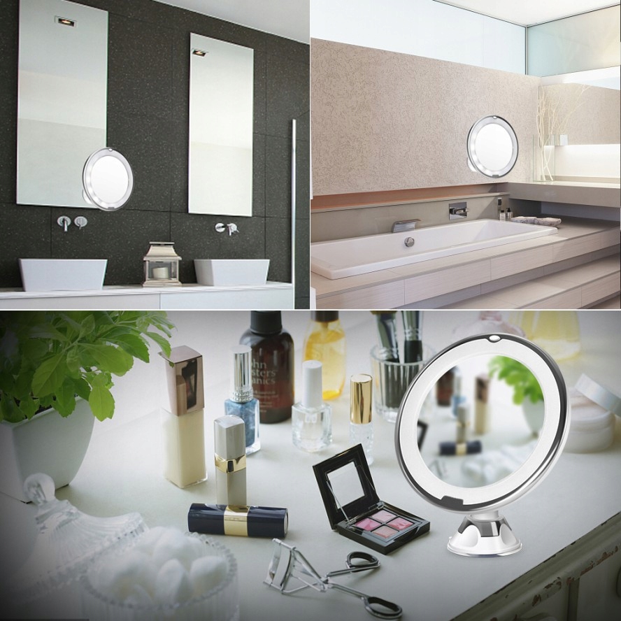 LUSTERKO KOSMETYCZNE MAKIJARZ LED POWIĘKSZAJĄCE 5X Typ lustra stojące