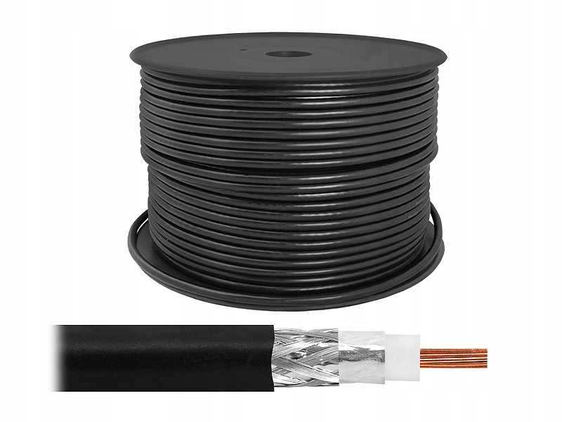 Koaxiální kabel Lexton H155 100 m černý