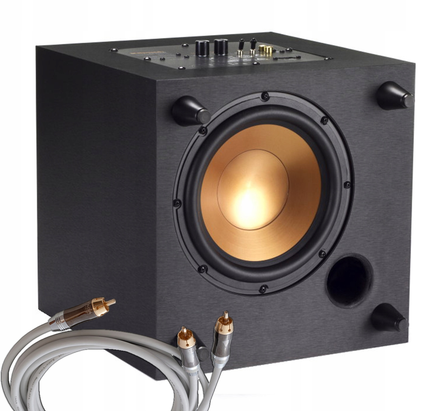 Subwoofer aktywny Klipsch R-8SW 50 W czarny + kabel typu Y 3m