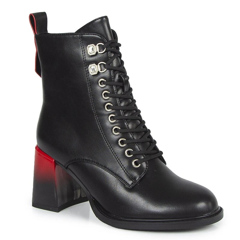 S.barski MR880-132 Kotníkové Boty Z Lícové Kůže Černé 39