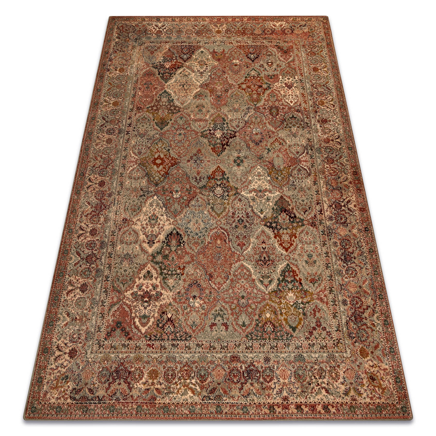 Koberec Obývacího Pokoje Omega Kashmir červená Vlna Rámeček Ornament 200x300 cm