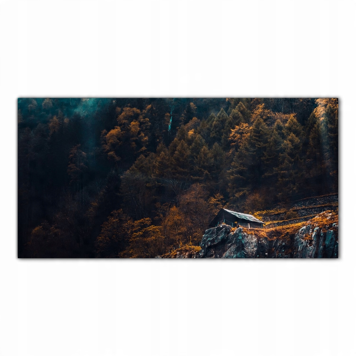 

Obraz na szkle Foto Góry Chata Krajobraz 140x70