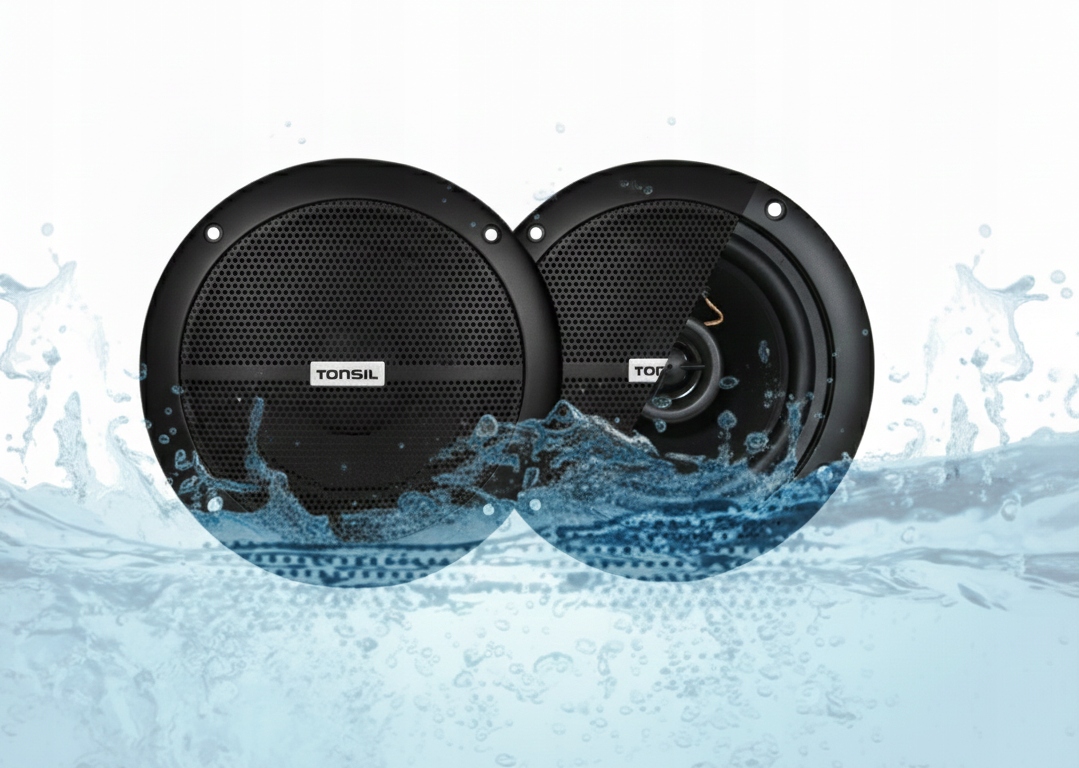 2x Stropní reproduktor Tonsil Zgsu 13/2-DR Černý do koupelny, sauny (sada)