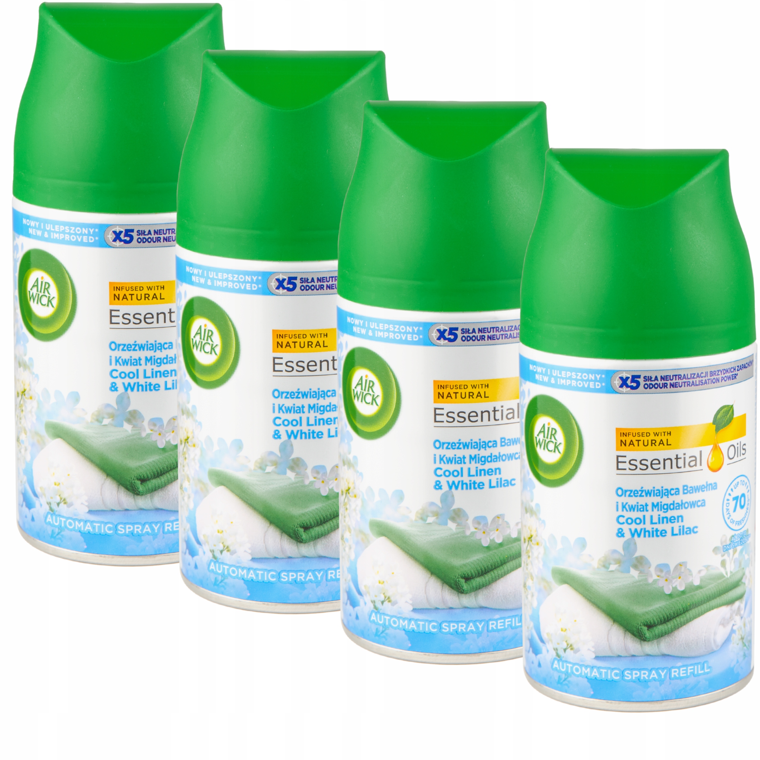 AIR WICK FRESHMATIC WKŁAD BAWEŁNA MIGDAŁ 4x250ml