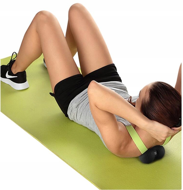 REHABILITACYJNA PIŁKA PODWÓJNA DO MASAŻU MIĘŚNI MOCNA + PIŁECZKA FIT ZESTAW Kolor dominujący czarny