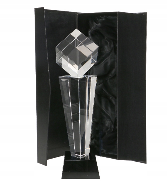 Skleněná trofej s pouzdro Potisk