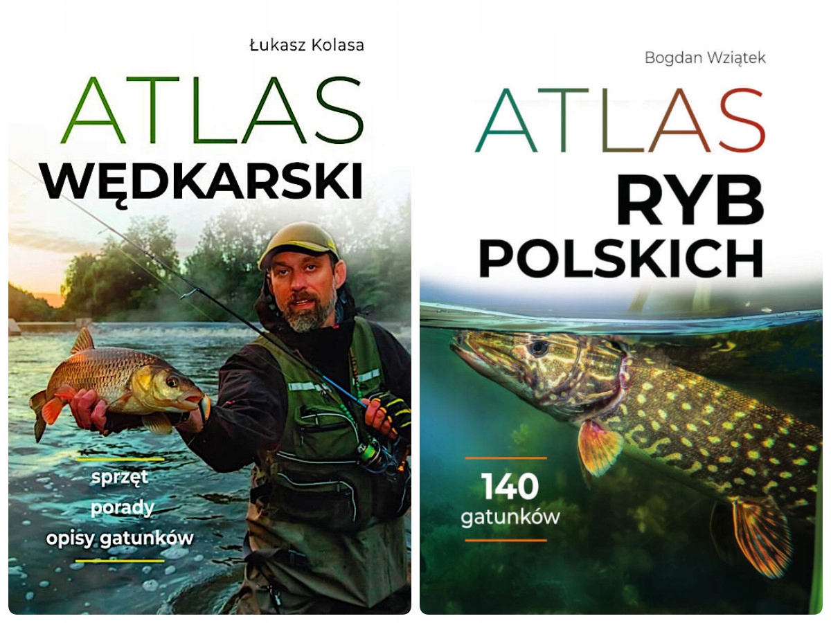 ZESTAW 2x Atlas ryb polskich + Atlas wędkarski PAKIET