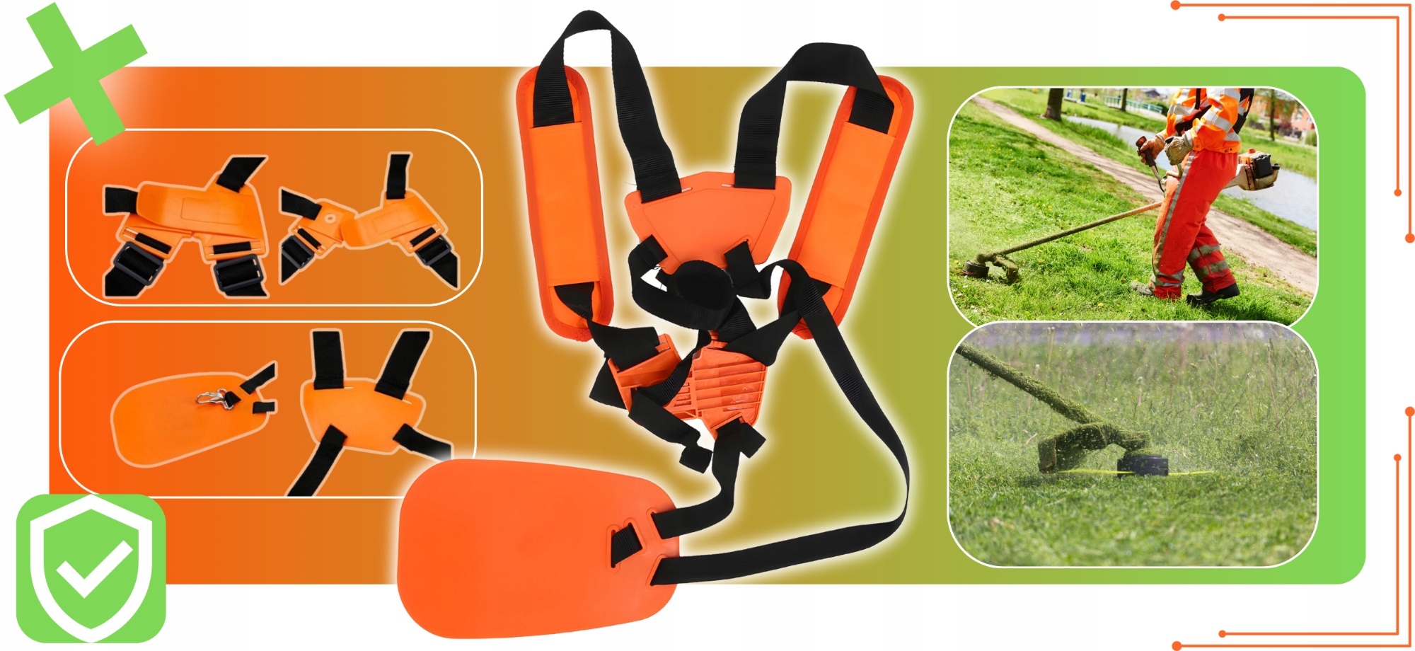 SZELKI DO KOSY SPALINOWEJ PODKASZARKI PASY NOŚNE UPRZĄŻ REGULOWANE WYGODNE Marka Adeytos