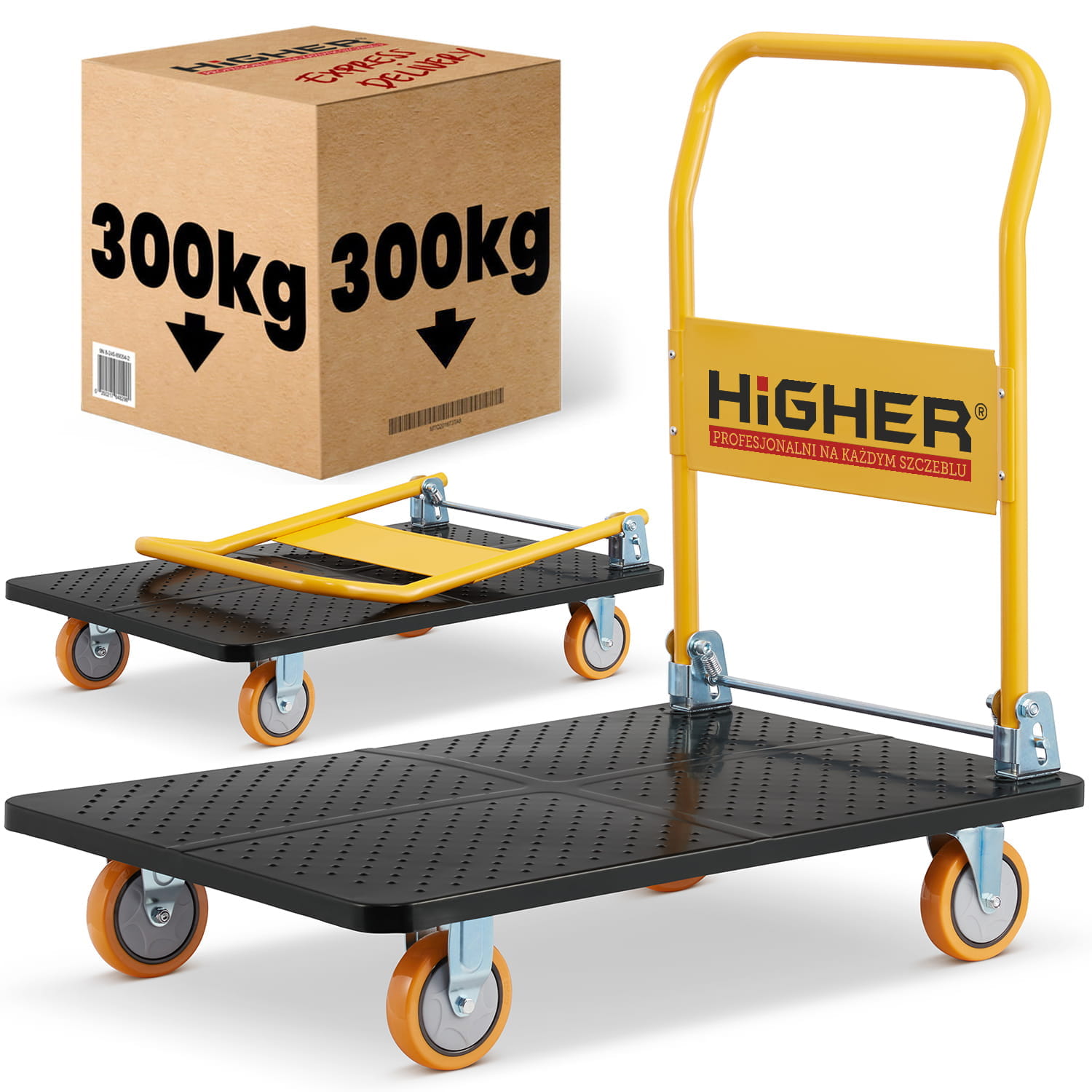 Skládací skladovací vozík Higher Pro 300 kg LH10-300