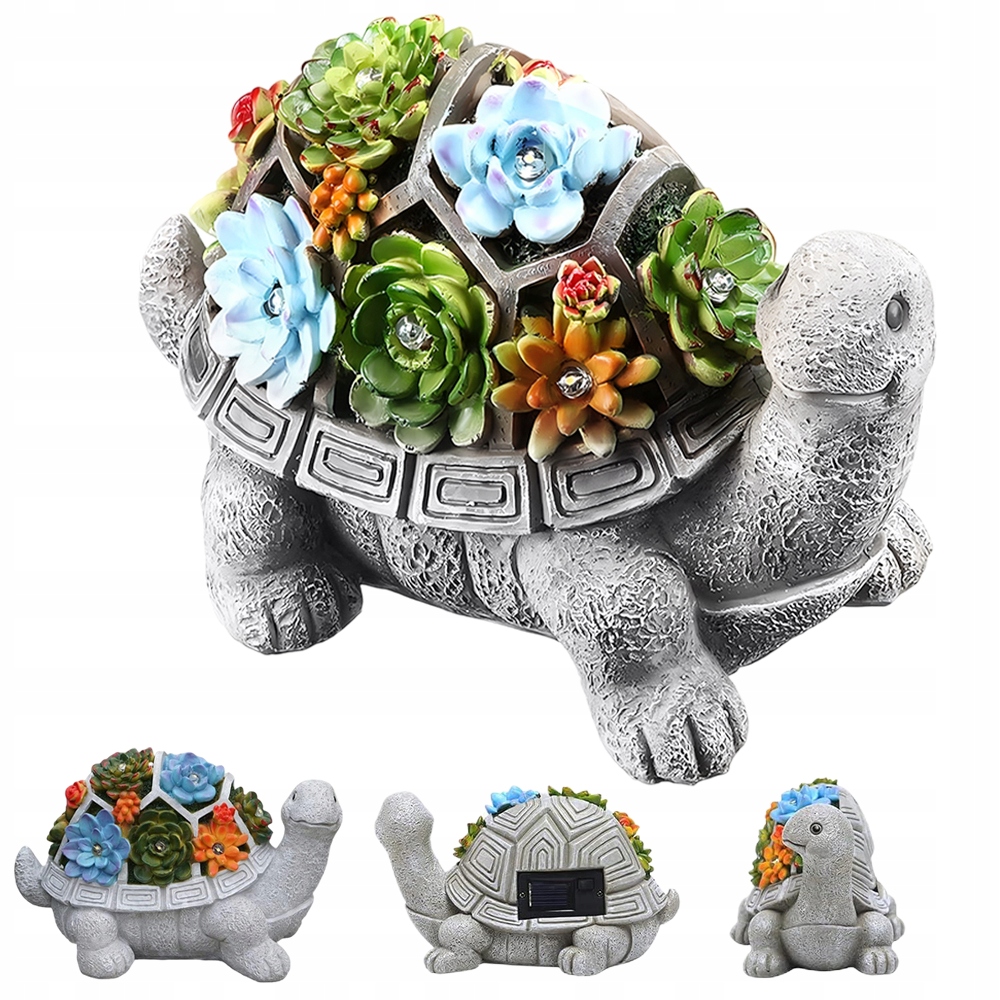 Figurka Želva Zahradní Dekorace Venkovní Solární 7 Led Solární Lampa
