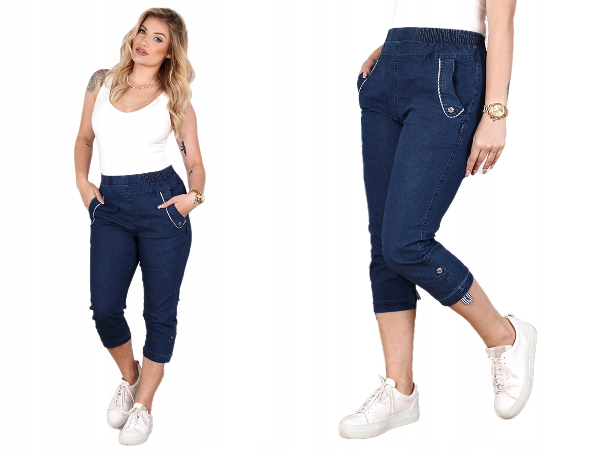 

Spodnie Rybaczki Jeansowe Wysoki Stan 44 XXL 2168