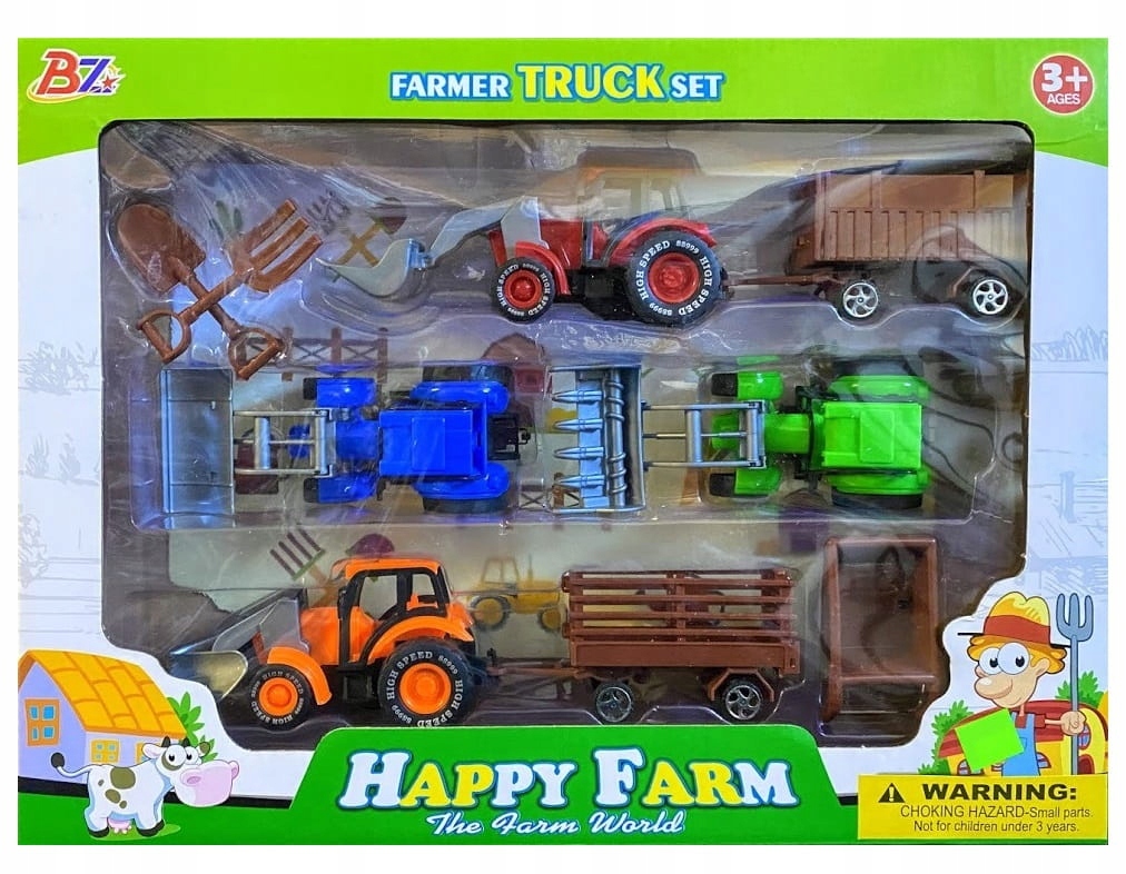 

Zestaw Z Traktorami Traktory Maszyny Koparka Farma