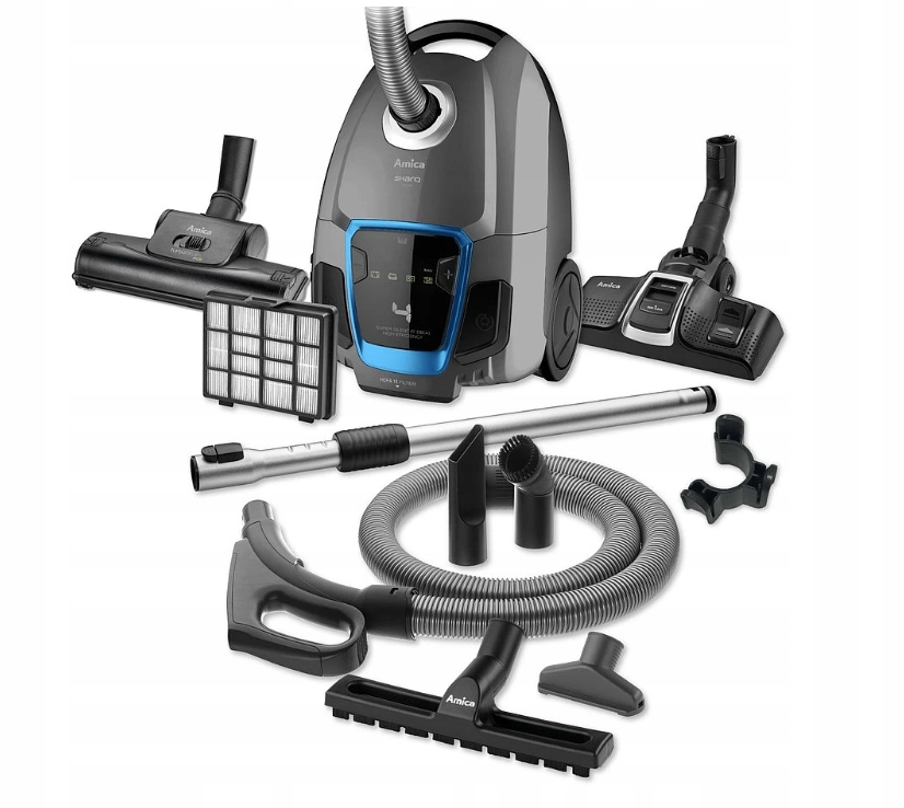 Vreckový vysávač Amica Sharq VM7012 720W 3,5L 61db Reg Mocy sivý