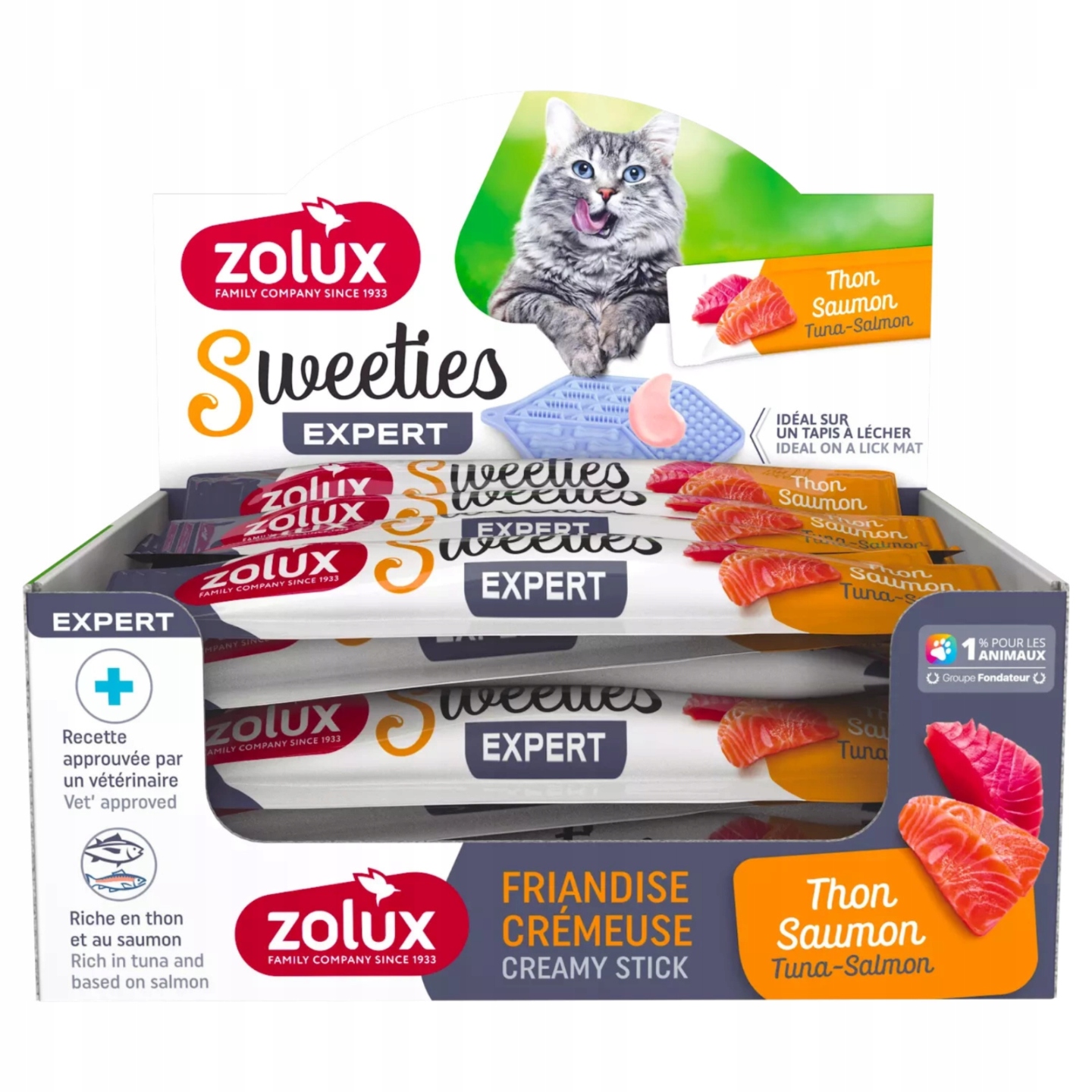 Levně Pamlsek Tuňák s lososem Sweeties sada Box 48 x 14 g