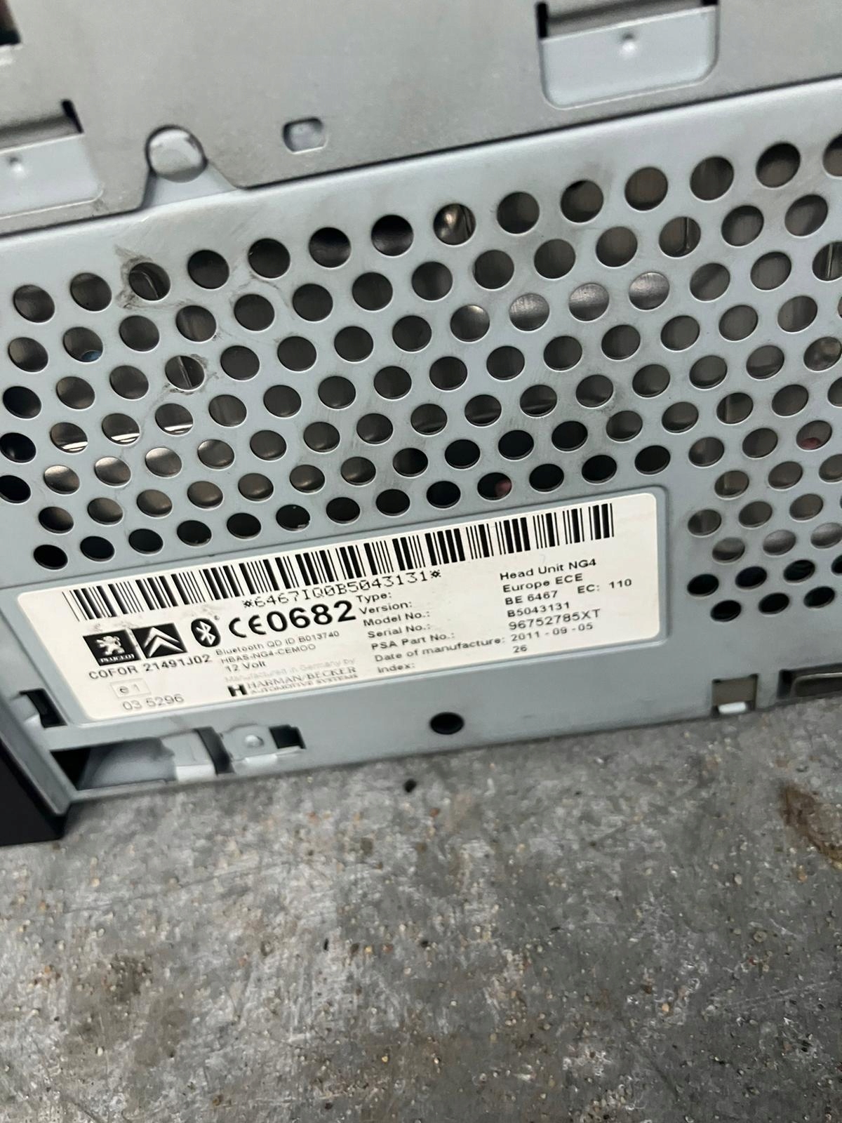 RADIO NAWI HARMAN BECKER 3008 NG4 96752785XT