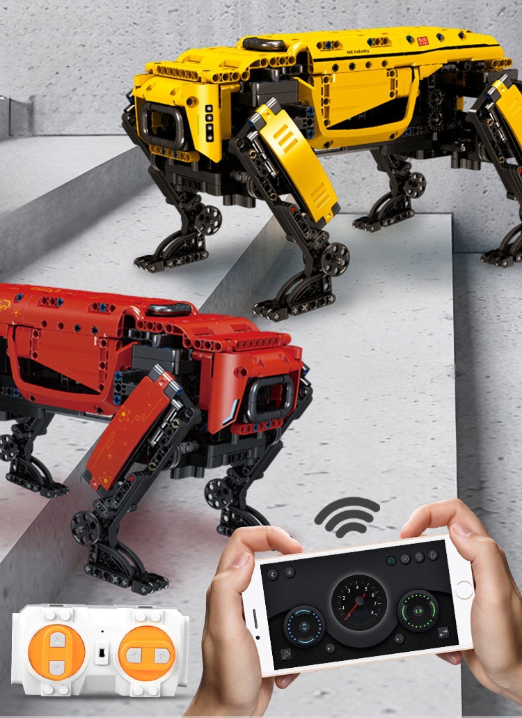 ROBOT KLOCKÓW ZDALNIE STEROWANY PIES RC 886 ELEMENTÓW MOULD KING Materiał plastik