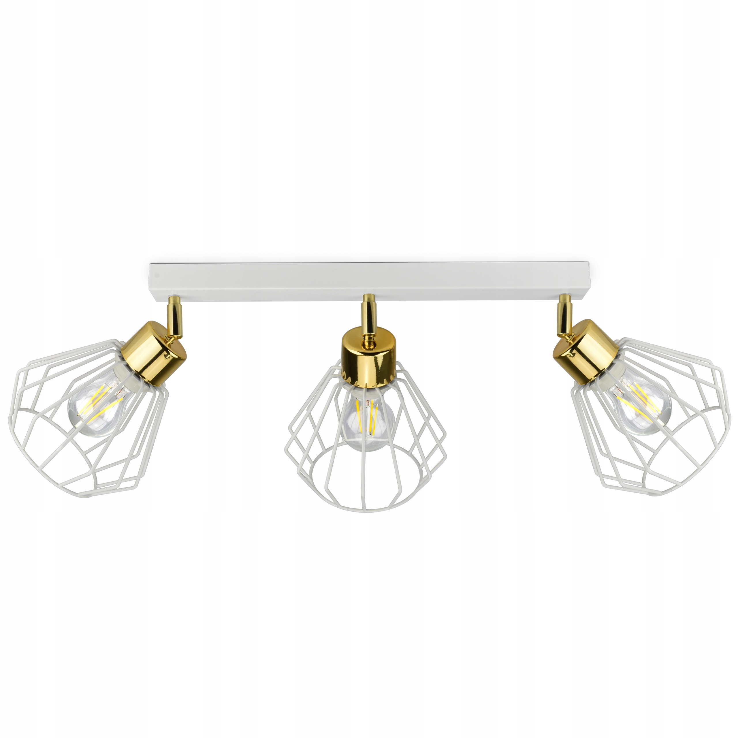 

Lampa Plafon Żyrandol Loft Druciany Biały Złoty