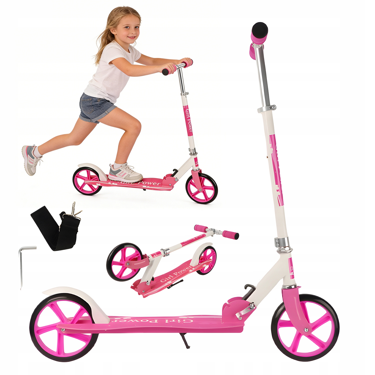 Hulajnoga Dziecięca Z Hamulcem Tarczowym Tylnym Stabilna Antypoślizgowa