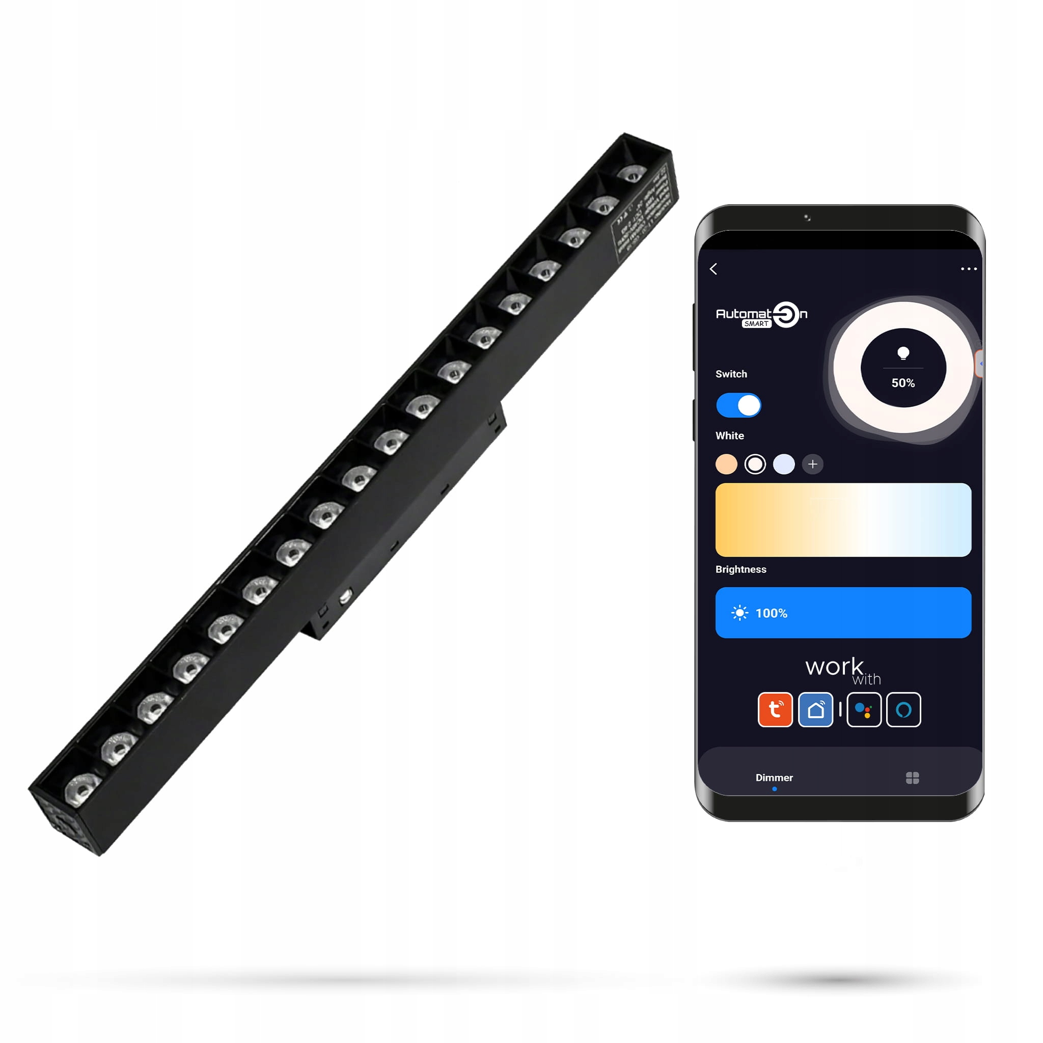 Lineárny Led reflektor 2.4GHZ Gril 18W Smart Track 48VDC 3000-6000K