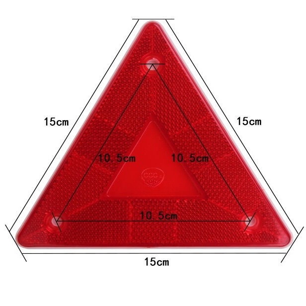 TRÓJKĄTNY ZNAK OSTRZEGAWCZY UNIWERSALNE AUTO REFLEKTORY Kolor czerwony