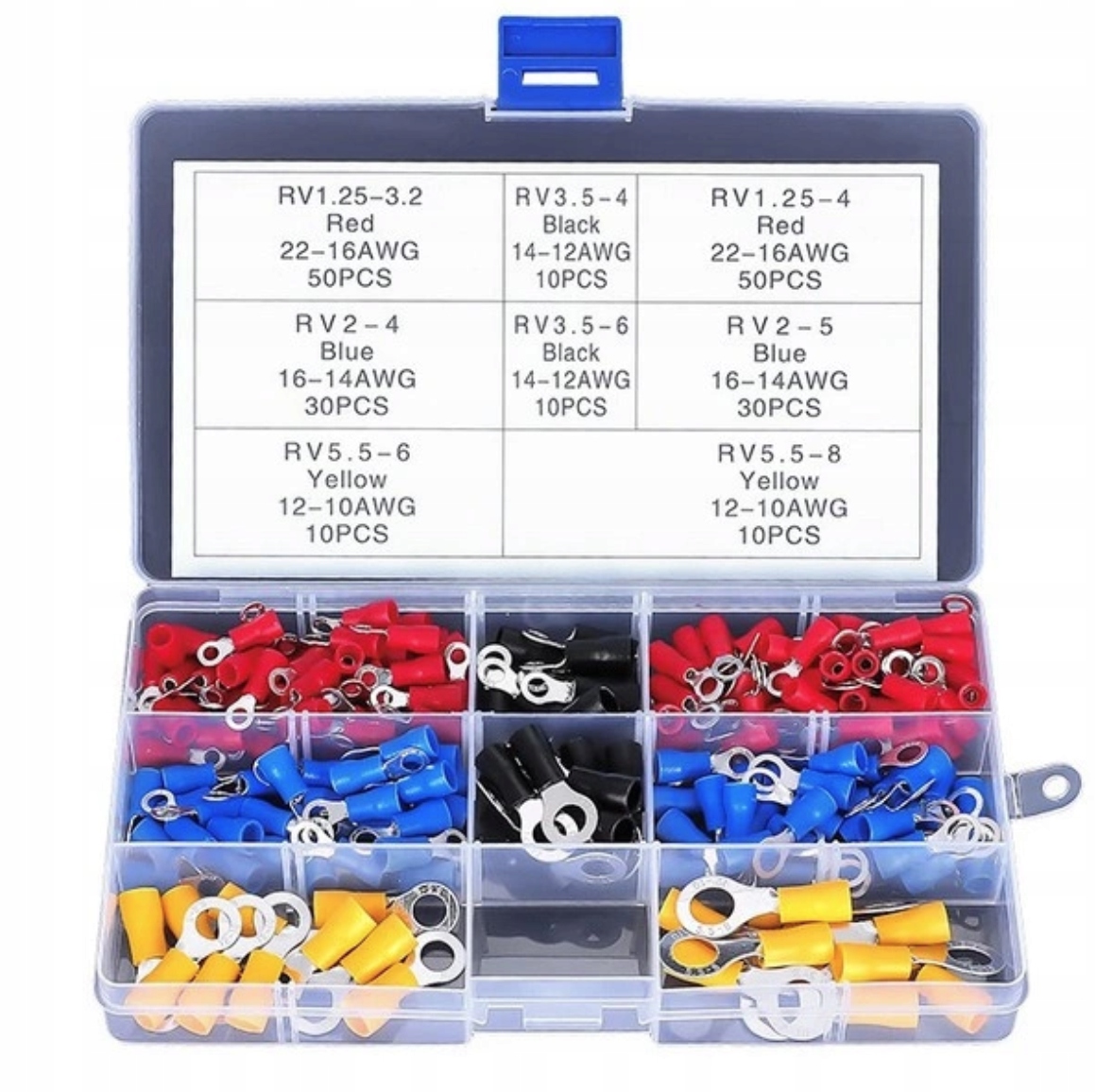 Zestaw 200szt Konektorów oczkowych z izolacją