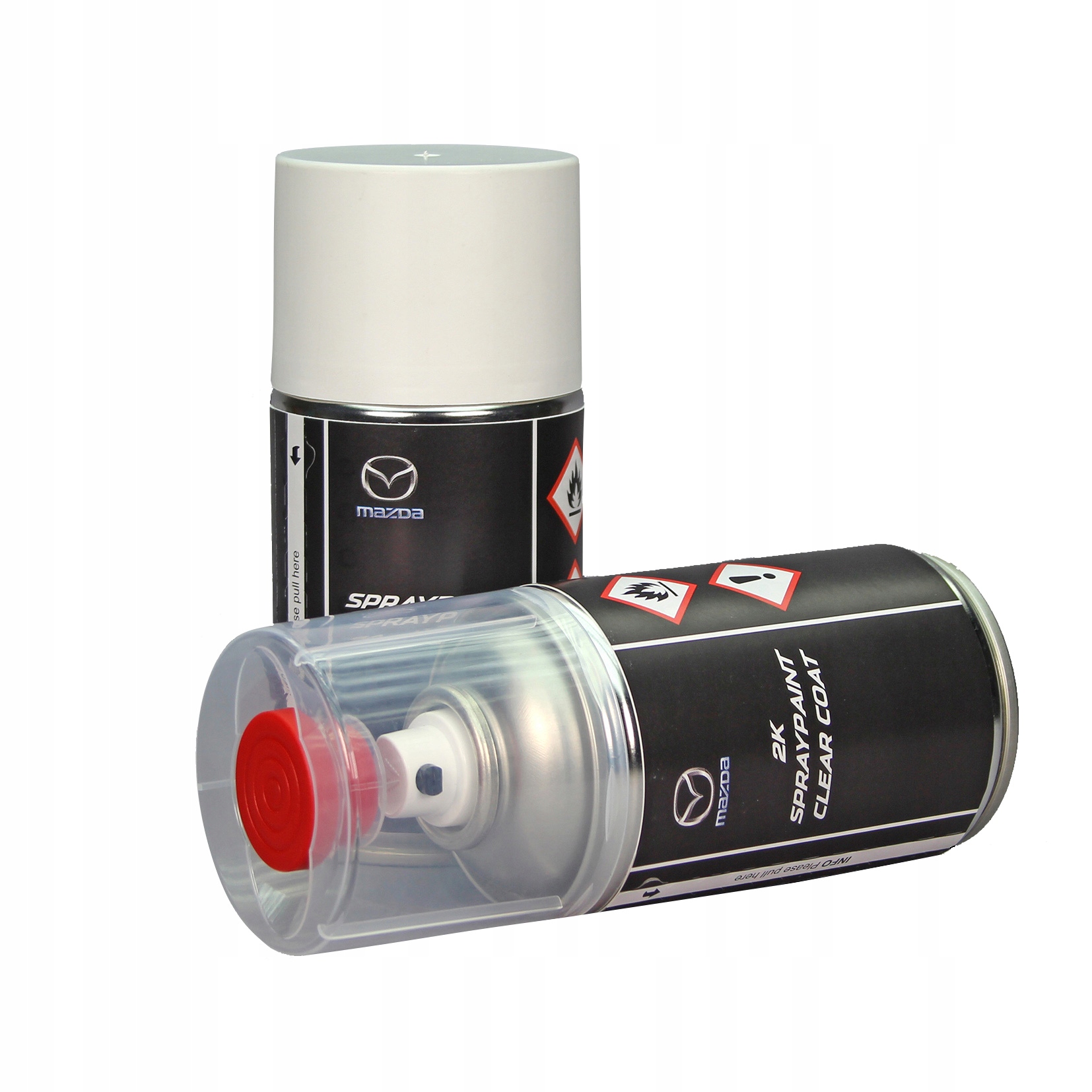 TRISTARcolor Peinture Voiture Kit Bombes De Peinture Pour Mazda 34K Crystal White Perl Metallic/Arachneweiss Metallic Peinture De Fond Peinture De Base Vernis Clair Aérosol 400 Ml