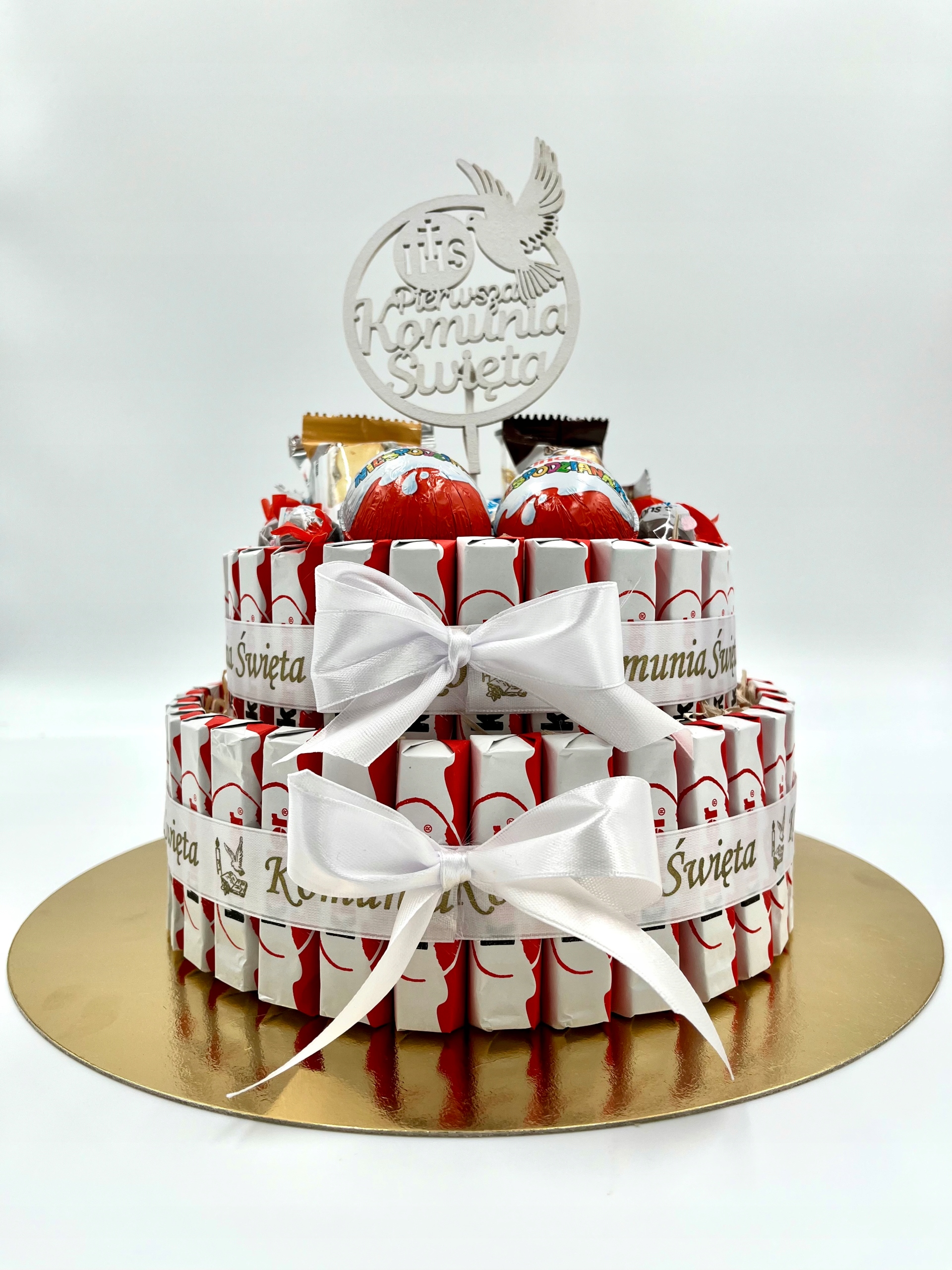 Levně Dort Kinder 2-patrový Dárek k prvnímu svatému přijímání Dárková Sada