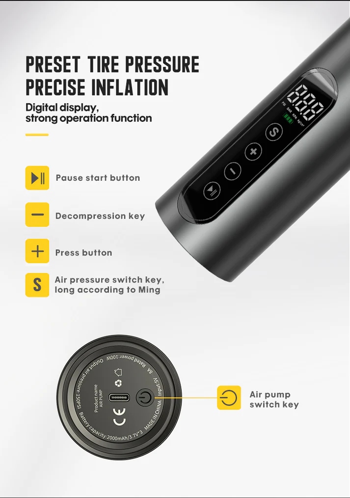 KOMPRESOR SAMOCHODOWY 2000mAh LED LCD CARSUN C2813 Kod producenta C2813