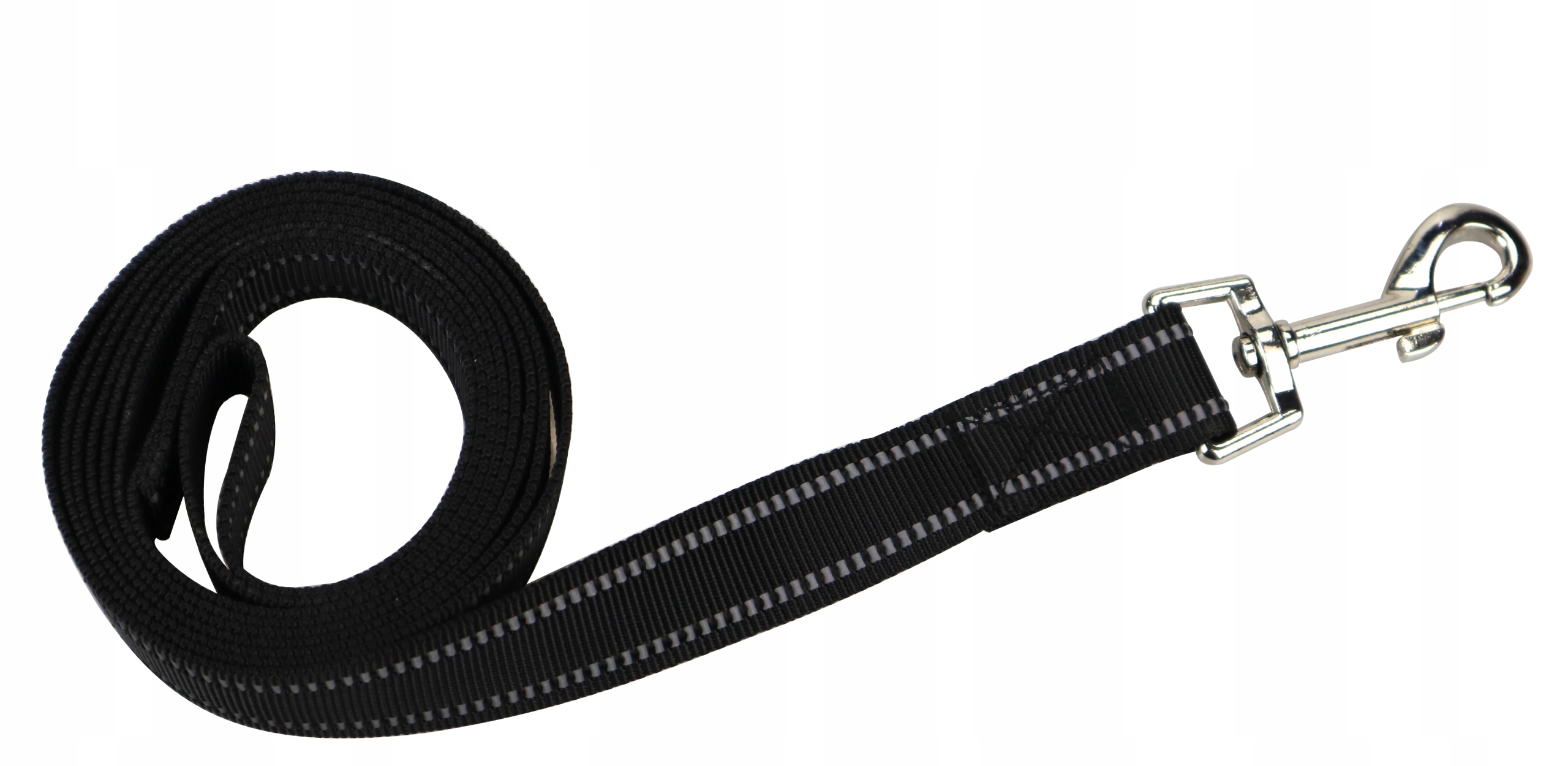 

Smycz dla psa czarna odblaskowa, długa, 199cm