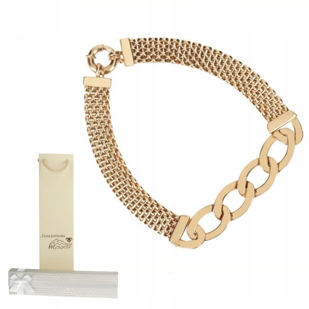 Zlatý náramek Větší články zlato ryzost 585