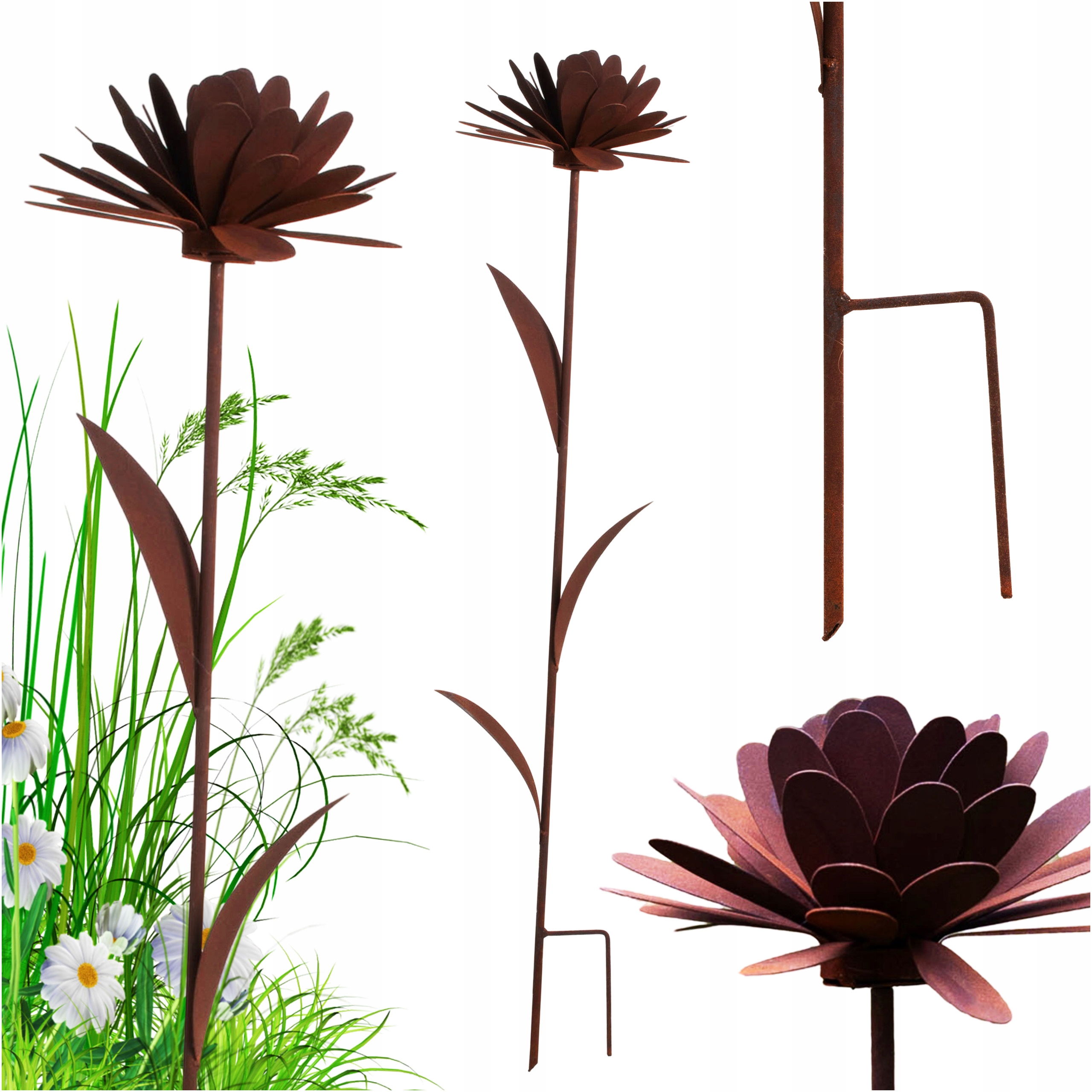 Blavatek Květ Stojící Kovový cORTEN Dekorace Do Zahrádky