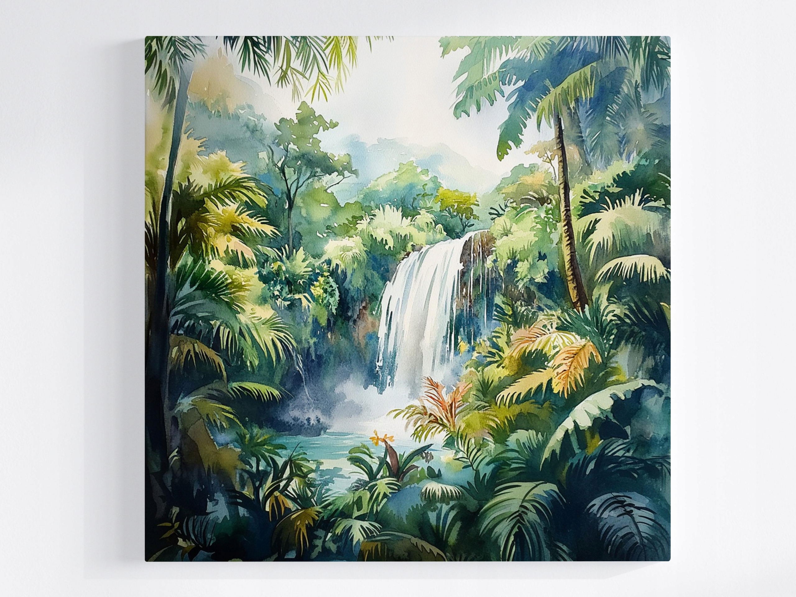 Obraz Na Plátně Canvas Tropický Deštný Les Džungle Vodopád 80x80