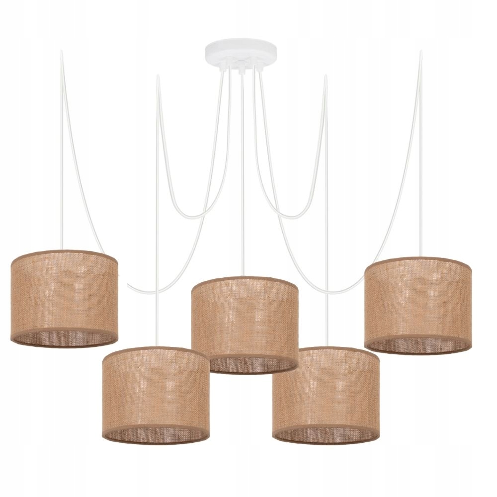 Skandinávská Závěsná Lampa Spider Juta Jutová Led