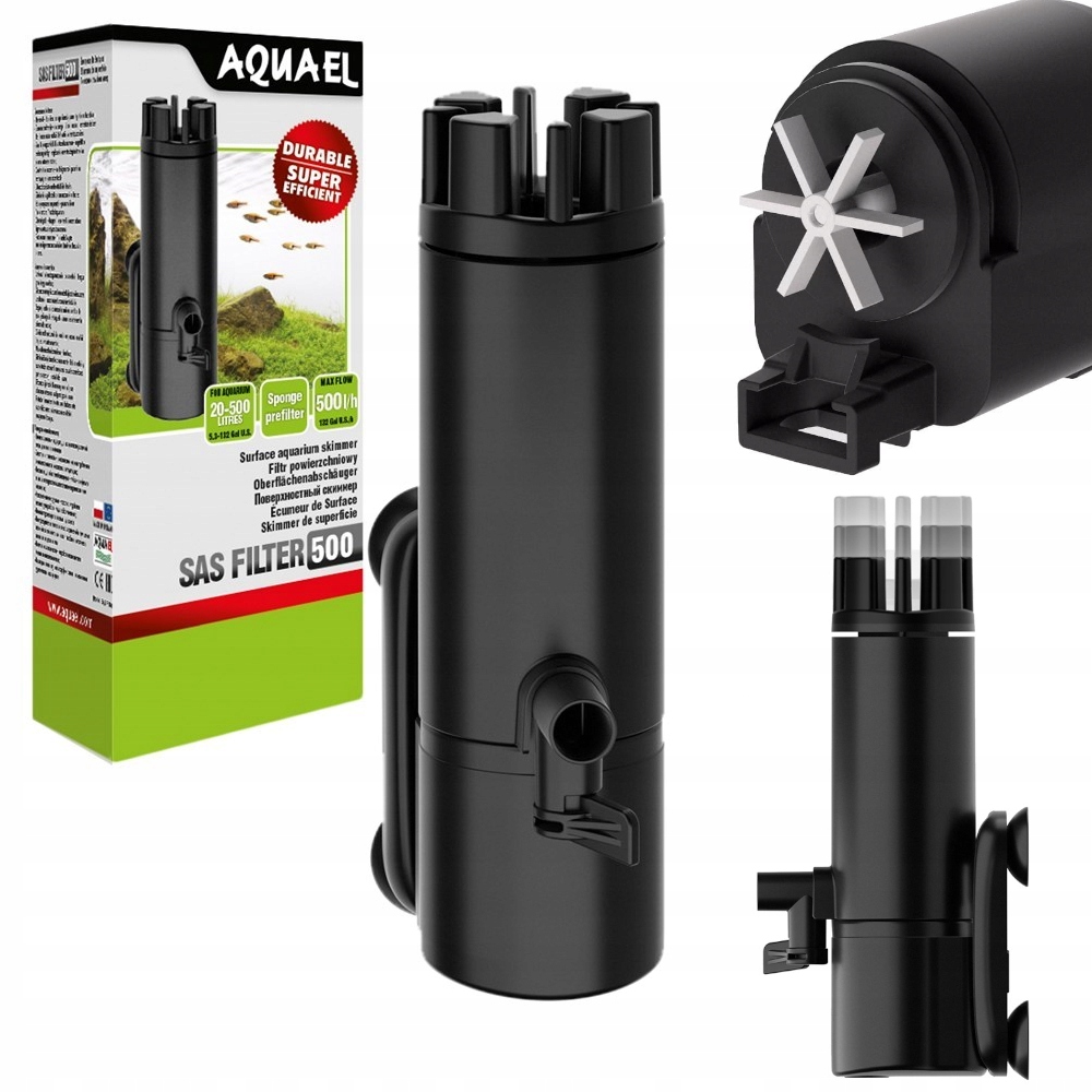 Levně Aquael Skimmer Povrchový filtr Sas Filter 500 l/h 4,4 W
