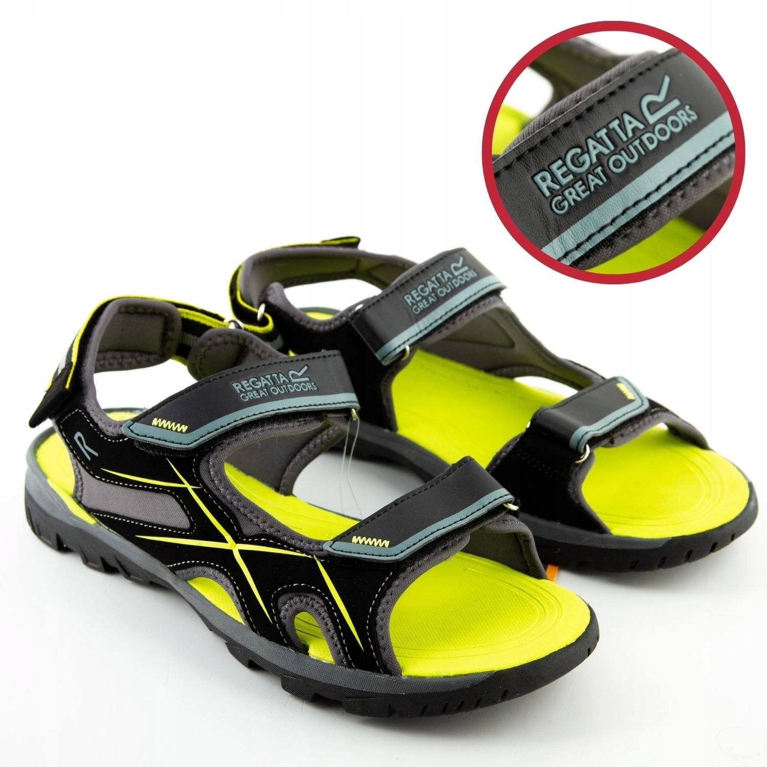 Pánské sandály Regatta Kota na suchý zip, šedé, sportovní, pohodlné na léto, velikost vel.