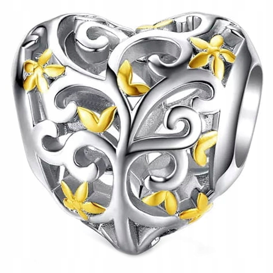 

Charms Zawieszka Serce Srebro 925 pozłacane