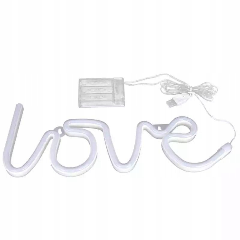 LOVE NAPIS LED 3D PODŚWIETLENIE LAMPKA KOLOR BIAŁY