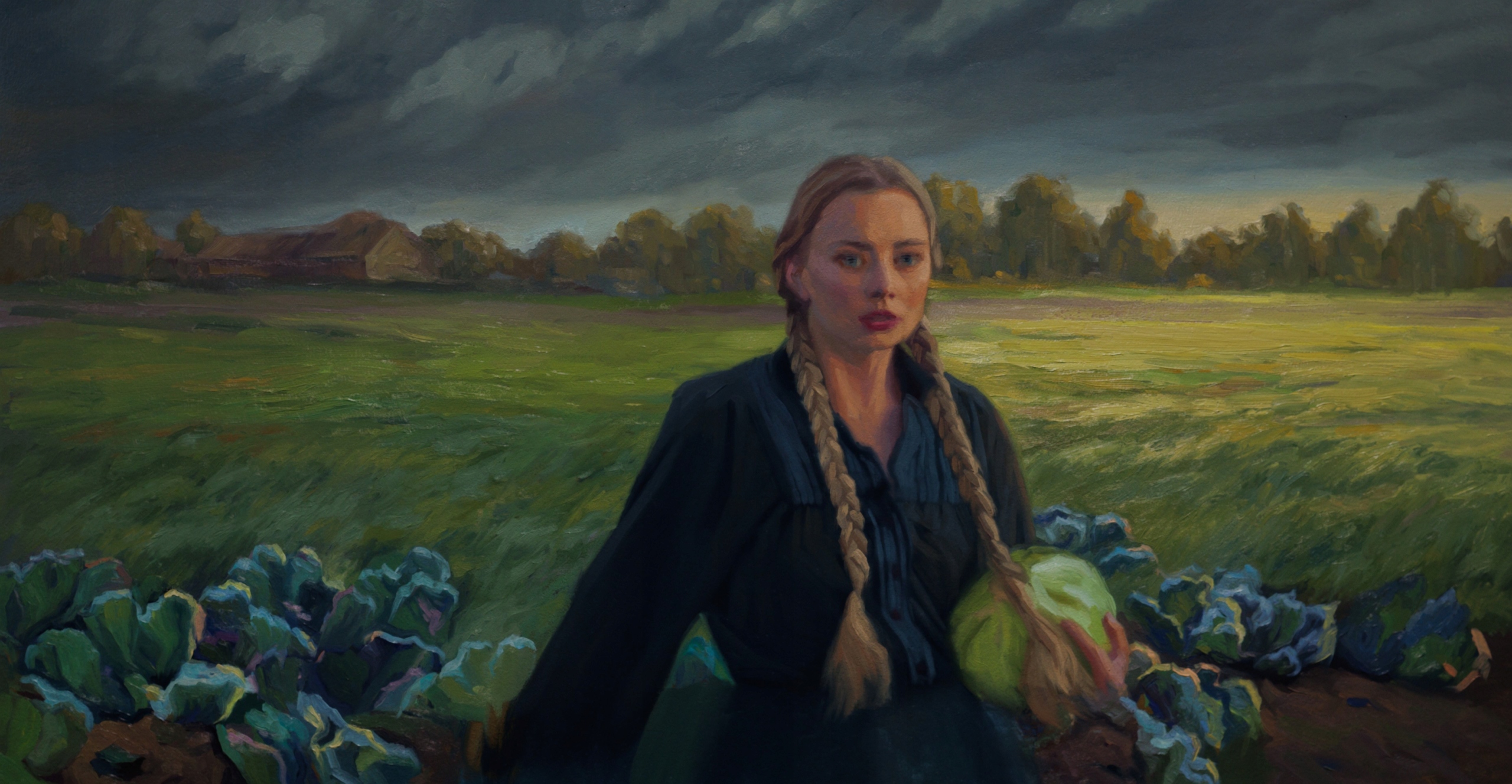 Obraz: Jagna na polu, przed burzą